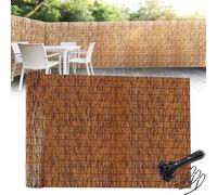 Canisse en Roseau Naturel, Brise-Vue Bambou pour Balcon Jardin Terrasse, Clôture de Confidentialité avec 100 Attaches, Occultation 85% Protection UV et Vent, 1,2x5m(Brun,1.20mx5.0mx2pack)