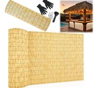 Canisse en Roseau Naturel Brise-Vue pour Jardin Balcon et Terrasse Clôture de Confidentialité Occultant Décoratif Extérieur Bambou Résistant aux Intempéries 1,5x5m 1.2x10m 1x5m(Natural,H80xL350cm)