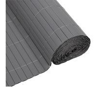 Canisse PVC double face - NATURE - 1 x 3 m - 1600 g/m² - Occultant 4/5 - Anti-UV - Gris clair