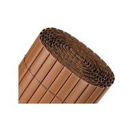 Canisse Synthétique Pvc Double 2 X 3 M Avec Cannes Entières Chocolat, Brise-Vue Pour Jardins, Balcons Et Clôtures
