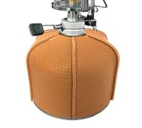 Canister Cover, PU Leather Protector, Camping Stove Cover, Durable Protective Case, Stylish Decoration, Heat Resistant, Lightweight, Ideal for Outdoor Cooking, Camping, Hiking, and Outdoor Activities