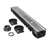 Caniveau 1 m Grille de recouvrement galvanisée Drainage 1,5t Eaux usées Rigole Évacuation Garage