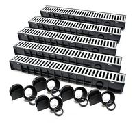 Caniveau 5x1m Grille de recouvrement galvanisée 1,5t Drainage Eaux usées Rigole Évacuationn Garage