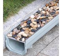caniveau à fente, Kit de drainage tranchée for jardin, terrasse, arrière-cour, crépine d'évier cuisine, caniveaux d'égout et grille(25x30cm(9.8"x11.8"))