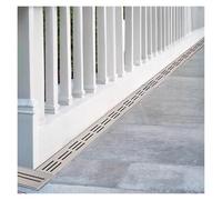 Caniveau Acier Inoxydable Kit De Drainage De Tranchée En Acier Inoxydable, Drain De Douche Rectangulaire Avec Grille, Trottoir Extérieur Kit De Drainage Du Sol Du Bain De Bain, Systèmes De Drainage De
