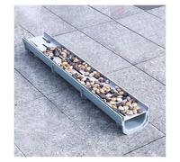 Caniveau Acier Inoxydable Kit De Drainage De Tranchée En Acier Inoxydable, Drain De Douche Rectangulaire Avec Plaque De Couverture, Gouttige De Drainage De Trottoir Extérieur, Us De Gardien De Gamme D