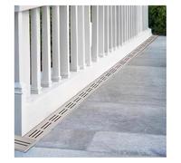 Caniveau Acier Inoxydable Kit De Drainage De Tranchée En Acier Inoxydable, Drain De Douche Rectangulaire Avec Grille, Trottoir Extérieur Kit De Drainage Du Sol Du Bain De Bain, Systèmes De Drainage De