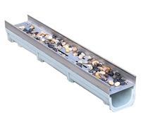 Caniveau Acier Inoxydable Kit De Drainage De Tranchée En Acier Inoxydable, Systèmes De Drainage De L'allée Avec Couverture Pavée De 5 Cm De Haut, Kit De Drainage Du Canal Extérieur For Cour De Cuisine