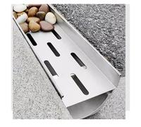 Caniveau Acier Inoxydable Kit De Drainage De Tranchée En Acier Inoxydable, Systèmes De Drainage De L'allée Avec Couverture Pavée De 5 Cm De Haut, Kit De Drainage Du Canal Extérieur For Cour De Cuisine