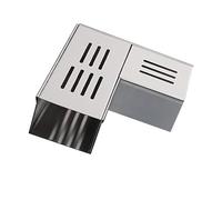 Caniveau Acier Inoxydable Kit De Vidange De Tranchée En Acier Inoxydable, Couvercle De Vidange Des Égouts En Forme De U, Gouttière En Terrasse De Cuisine Extérieure, Drain De Douche Rectangulaire For