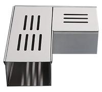 Caniveau Acier Inoxydable Système De Gouttige À Angle Droit De Garde De Gouttière, Gouttière De Grillage En Acier En Acier Inoxydable, L(25x4x4cm)