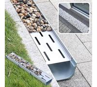 Caniveau De 99 Cm avec Grille - Caniveau Extérieur en Forme De U pour La Gestion des Eaux De Cour, De Béton Et Pluviales - Idéal pour Le Remplissage L W H 100x20x20cm/39.4x7.9x7.9in