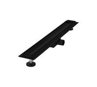 Caniveau de Douche 70 cm 2en1 à Carreler, Noir, Acier Inoxydable, avec Appareil