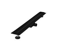 Caniveau de Douche 80 cm 2en1 à Carreler, Noir, Acier Inoxydable, avec Appareil