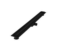 LuxeBath Caniveau de douche 2en1 à carreler 90 cm Noir Acier inoxydable avec appareil