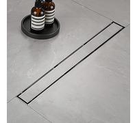 Caniveau de douche à carreler - Extra plat - 100 cm - En acier inoxydable - Kit complet avec siphon et filtre à cheveux