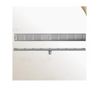 Caniveau de Douche avec Grille Amovible, Siphon de Sol rectangulaire, Siphon avec Filtre à Cheveux, Drainage Central, 8 x 120 cm (Drainage Central 8 x 80 cm)