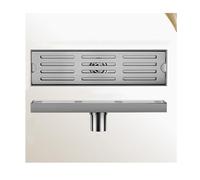 Caniveau de Douche avec Grille Amovible, Siphon de Sol rectangulaire, Siphon avec Filtre à Cheveux, Drainage Central, 8 x 120 cm (Drainage Central 8 x 30 cm)