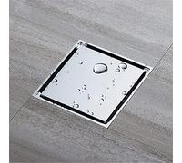 Caniveau de Douche carré en Laiton avec Filtre à Cheveux, avec Couvercle Amovible, pour Cuisine, Salle de Bain, Garage et sous-Sol, 10 cm (Couleur : Chrome)