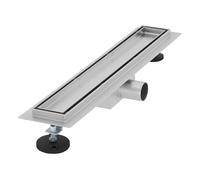 Caniveau de douche en acier inoxydable carrelé 50 cm et siphon Set complet argent plat LuxeBath