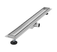 Caniveau de douche en acier inoxydable carrelé 80 cm et siphon Set complet argent plat LuxeBath