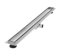 Caniveau de douche en acier inoxydable carrelé 90 cm et siphon Set complet argent plat LuxeBath