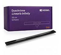 Caniveau de douche KESSEL Linearis Infinity en acier inoxydable V4A 45202.11, caniveau design encastré, extensible individuellement, 1100 mm, noir brossé