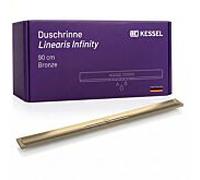 Caniveau de douche KESSEL Linearis Infinity en acier inoxydable V4A 45204.09, profilé design encastré, extensible individuellement, 900 mm, bronze brossé
