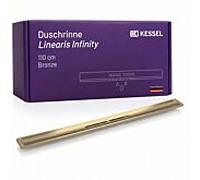 Caniveau de douche KESSEL Linearis Infinity en acier inoxydable V4A 45204.11, profilé design encastré, extensible individuellement, 1100 mm, bronze brossé