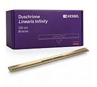 Caniveau de douche KESSEL Linearis Infinity en acier inoxydable V4A 45204.12, caniveau design encastré, extensible individuellement, 1200 mm, bronze brossé