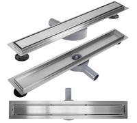Caniveau de Douche - Rea - Neox Pro - Acier Inoxydable - 54 x 11 x 65 cm - Drain Rotatif 360°