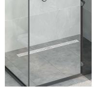 Caniveau de douche - VIDAXL - Design linéaire 90 cm - Inox 304 - Hauteur réglable 0-30 mm - Argenté