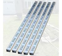 Caniveau de drainage à profil bas - Grille de jardin à débit peu profond, 5 pièces de gouttière de 1 m, tailles de 35 à 150 mm pour un drainage efficace de l'eau, matériau de construction