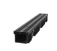Caniveau de drainage de 1 m - drain de sol - drain de terrasse - évacuation - Hauteur : 55 / 105 mm - A15, B125, C250 (plastique/A15 1,5 T, 105 mm/10,5 cm)