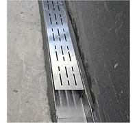 Caniveau de Drainage des eaux Pluie Canaux étroits | Filtres linéaires de gouttière de couvertures extérieures étroites d'acier inoxydable 304(10x3cm/4x1.2in)