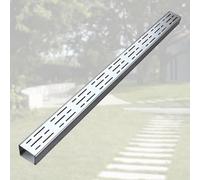 Caniveau de Drainage en Acier Inoxydable avec Couvercle Amovible, Gouttière Fin en Forme de U for Résidences, Terrasses, Parkings, Allées, Parcs, Cours et Piscines