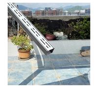 Caniveau de drainage en acier inoxydable, Drain à canal étroit en acier inoxydable 304, avec grille for jardin, plusieurs tailles multicolores