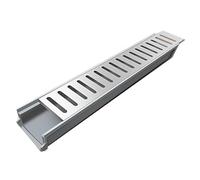 Caniveau de Drainage en Résine avec Grate en Acier Inoxydable, Système de Caniveaux en U for Jardins, Terrasses, Parkings, Garages, Parcs, Cours et Piscines