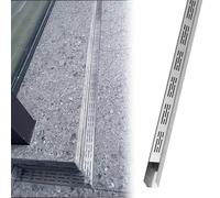 Caniveau de drainage étroit à profil bas pour béton extérieur, mini gouttière de drainage d'eau de 1 m pour patio, cour et terrasse avec ruban adhésif (15,2 x 5,1 cm, 1 pièce)