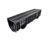Caniveau de drainage linéaire en forme de U avec grille | Installation facile à faire soi-même, idéal for le drainage extérieur(1000x200x200mm)