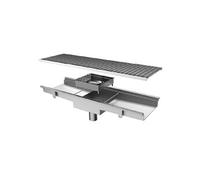 Caniveau de Sol avec Caillebotis Sortie Verticale ø 63 mm et Filtre carré Virtus