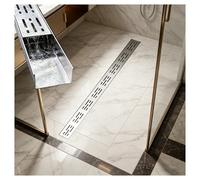 Caniveau d'écoulement en acier inoxydable - Caniveau extérieur argenté pour allée et douche pour jardin, terrasse, salle de bain et allées (120 x 3,5 x 3 cm) - Design rectangulaire long