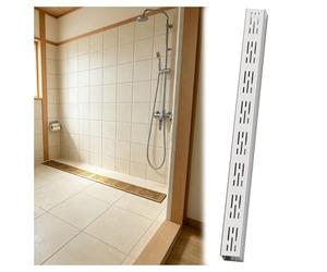 Caniveau d'évacuation en acier inoxydable 304 - Cache-grille de vidange d'extérieur pour patios, jardins, cours et fermes - Système de drainage de tranchée (l 3,5 x H 3 cm)