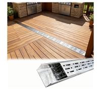 Caniveau d'évacuation en acier inoxydable 304 - Grille étroite pour extérieur, cuisine, salle de bain, cour, jardins et garages (10 x 5 cm) - Résistant à la rouille, installation facile