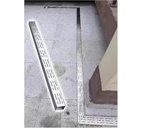 Caniveau d'évacuation en acier inoxydable avec connecteur et grille amovible - Système de tranchée de drainage à profil bas pour allées, patios et utilisation commerciale (5 x 5 cm)