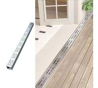 Caniveau d'extérieur robuste avec couvercle de grille - Système de gestion efficace de l'eau de pluie pour patios, cours et allées - Gouttière de tranchée pour un drainage rapide de l'eau.