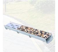 caniveau Drainage Grilles De Drainage pour Terrasses en Pavés, Caniveaux De Tranchée De 10, 15, 20 Et 25 Cm De Large pour Couche Supérieure De Galets, Kit De(60 X 10 X 6cm)