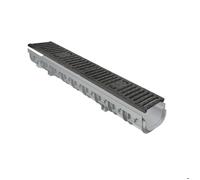 Caniveau emboîtable polypropylène 1 mètre + grille fonte C250 largeur 130mm