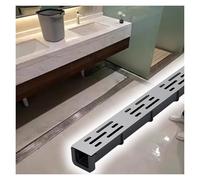Caniveau Etroit Terrasse, Caniveau de drainage en plastique en forme de U avec grille en acier inoxydable, kit mince pour salle de bain, caniveau de drainage extérieur pour patios, parcs, cours et al