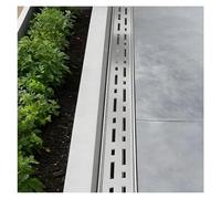 Caniveau Etroit Terrasse，Caniveau Extérieur en Acier Inoxydable 304, Grille d’Évacuation Eau Pluviale, Grille de Drainage Sol for Terrasse, Balcon, Jardin, Allée, Cour(H5*W3.5CM/H1.97*W1.38IN)